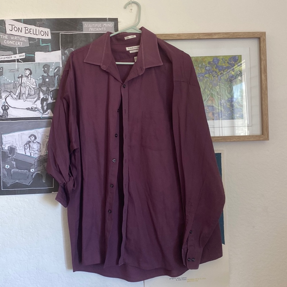 Mahogany Long Sleeve Button Up with Pocket